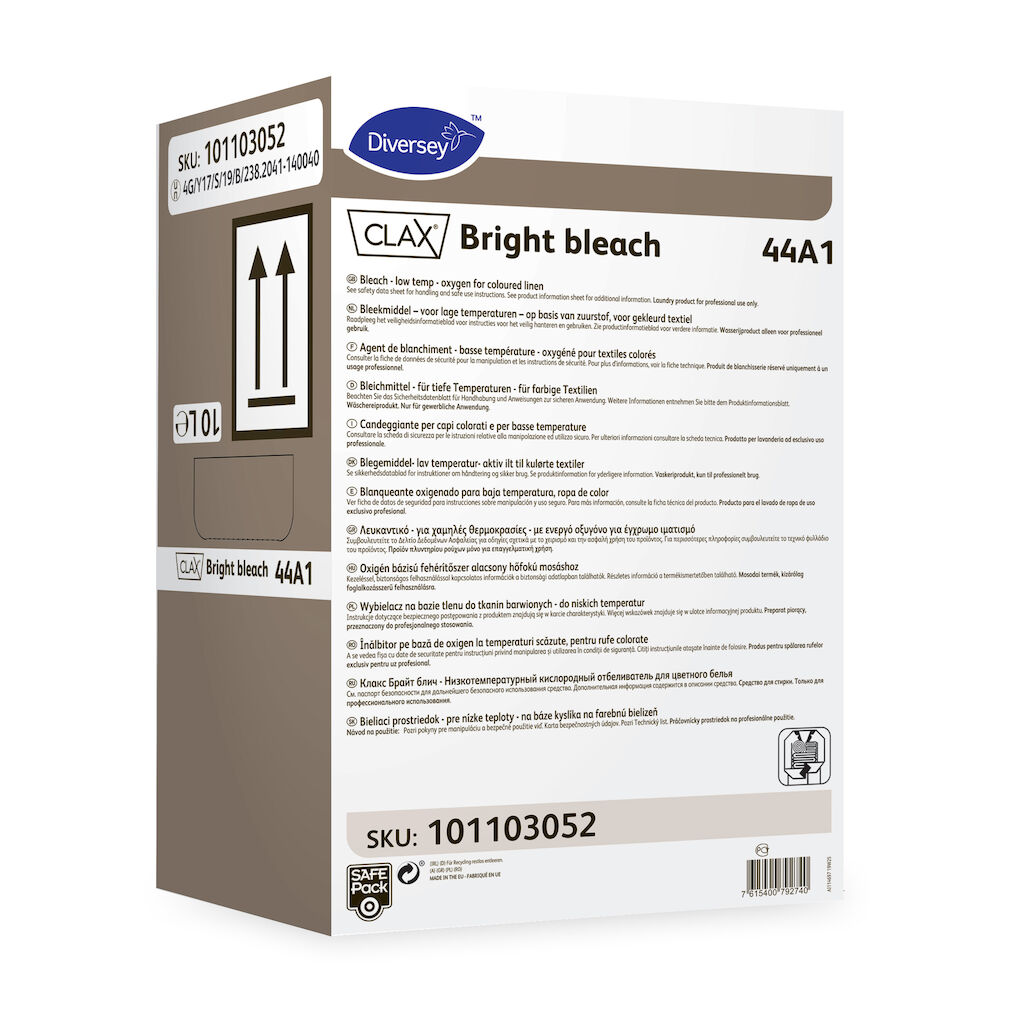 Clax Bright bleach 44A1 10L - Oxigén-bázisú fehérítőszer alacsony és közepes hőfokú alkalmazásokhoz színes textíiához