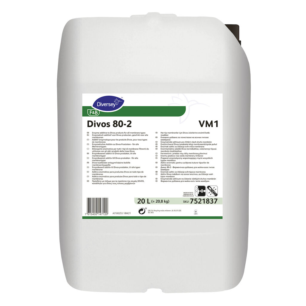 Divos 80-2 VM1 20L - Enzimtartalmú adalék Divos termékekhez, valamennyi típusú membrán tisztításához