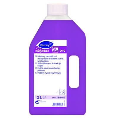 Suma Bac D10 6x2L - Folyékony kombinált kézi mosogatószer és általános tisztító-, fertőtlenítőszer